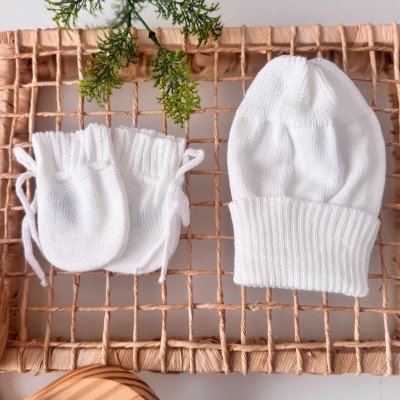  kit touca e luva branco